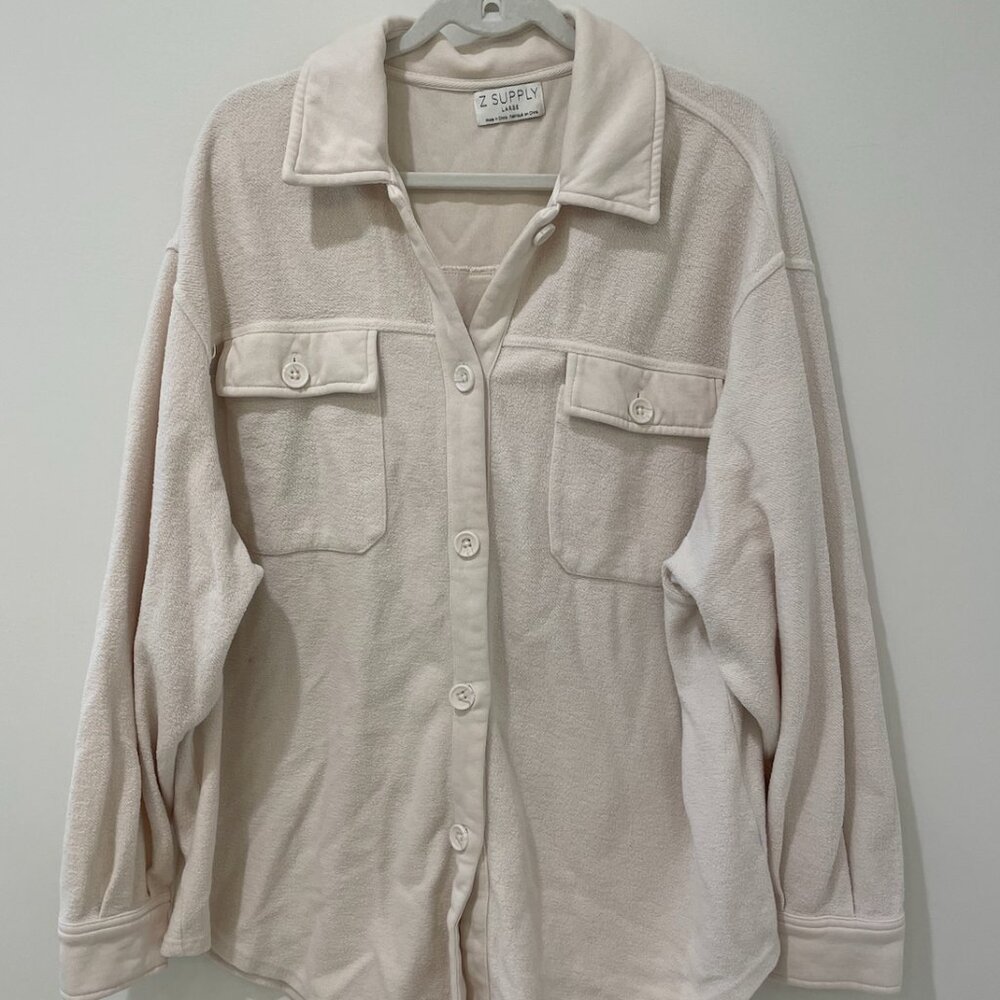 Z Supply All Day Knit Jacket in Ivory – Size L